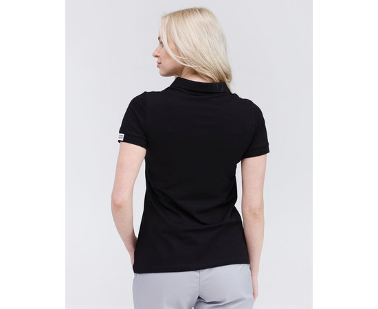 Зображення 2 Медичне поло жіноче чорне з вишивкою Губи р. XL, "БІЛИЙ ХАЛАТ" 147-321-635, Розмір: XL, Цвет: чорний