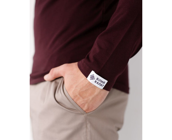 Зображення 4 Медичний лонгслів чоловічий темно-бордовий р. 2XL, "БІЛИЙ ХАЛАТ" 357-504-730, Розмір: 2XL, Цвет: темно-бордовий