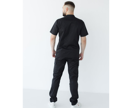 Зображення 2 Медичний костюм чоловічий Денвер чорний +SIZE р. 58, "БІЛИЙ ХАЛАТ" 447-321-679, Розмір: 58, Цвет: чорний