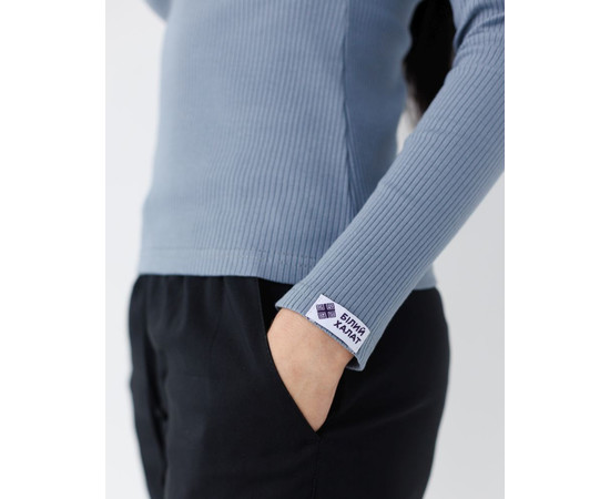 Изображение 4 Медицинский лонгслив в рубчик женский графит р. XL, "БЕЛЫЙ ХАЛАТ" 392-503-901, Размер: XL, Цвет: графит