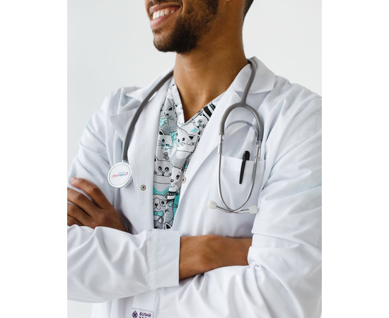 Зображення 3 Халат медичний чоловічий Берлін білий р. 52, "БІЛИЙ ХАЛАТ" 155-324-679, Розмір: 52, Цвет: білий