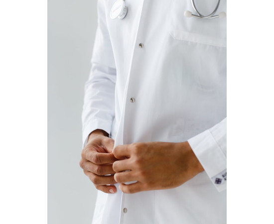 Зображення 4 Халат медичний чоловічий Берлін білий р. 54, "БІЛИЙ ХАЛАТ" 155-324-679, Розмір: 54, Цвет: білий