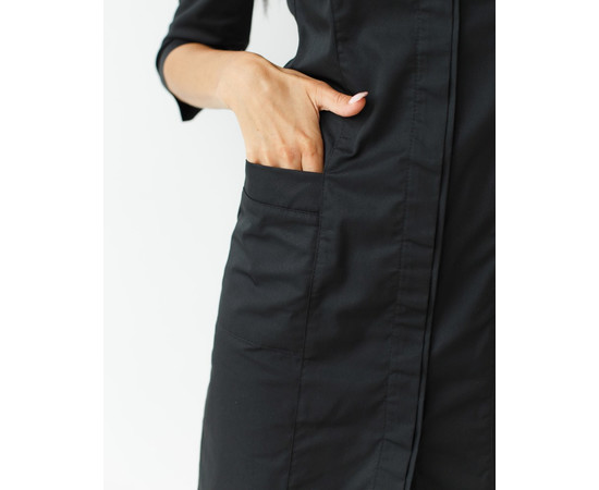 Изображение 4 Медицинский халат женский Сакура черный р. 40, "БЕЛЫЙ ХАЛАТ" 160-321-678, Размер: 40, Цвет: черный