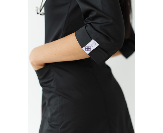 Зображення 5 Медичний халат жіночий Сакура чорний р. 50, "БІЛИЙ ХАЛАТ" 160-321-678, Розмір: 50, Цвет: чорний