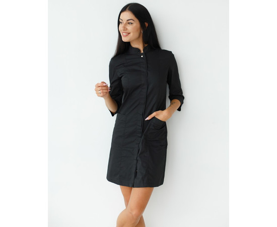 Зображення 6 Медичний халат жіночий Сакура чорний р. 52, "БІЛИЙ ХАЛАТ" 160-321-678, Розмір: 52, Цвет: чорний