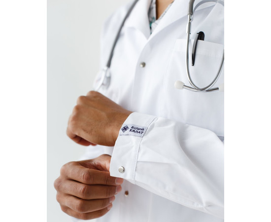 Зображення 6 Халат медичний чоловічий Берлін білий р. 56, "БІЛИЙ ХАЛАТ" 155-324-679, Розмір: 56, Цвет: білий