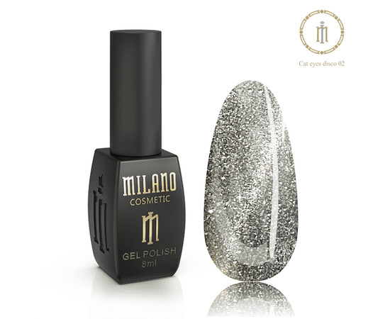 Зображення 2 Гель-лак Milano Disco Cat Eyes №02, 8 мл, Об'єм (мл, г): 8, Колір: 02
