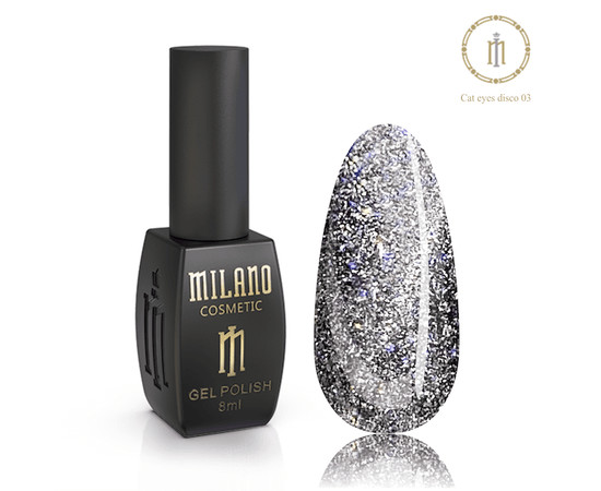 Зображення 2 Гель-лак Milano Disco Cat Eyes №03, 8 мл, Об'єм (мл, г): 8, Колір: 03
