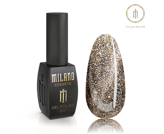 Зображення 2 Гель-лак Milano Disco Cat Eyes №04, 8 мл, Об'єм (мл, г): 8, Колір: 04