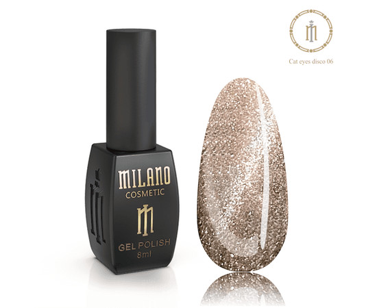 Зображення 2 Гель-лак Milano Disco Cat Eyes №06, 8 мл, Об'єм (мл, г): 8, Колір: 06