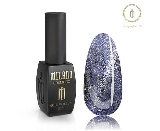Зображення 2 Гель-лак Milano Disco Cat Eyes №08, 8 мл, Об'єм (мл, г): 8, Колір: 08