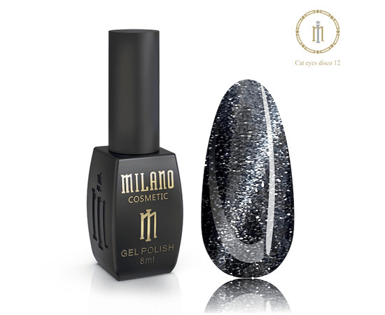 Зображення 2 Гель-лак Milano Disco Cat Eyes №12, 8 мл, Об'єм (мл, г): 8, Колір: 12