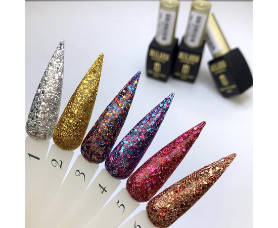 Изображение 4 Гель-лак Milano Galaxy Glitter №01, 8 мл, Объем (мл, г): 8, Цвет: 01
