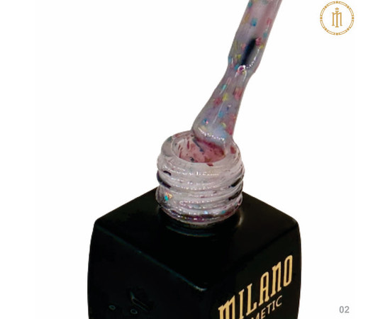 Зображення 2 База для гель лаку Milano Base Color Glass №02, 10 мл, Об'єм (мл, г): 10, Колір: 02