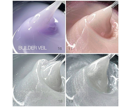 Зображення 3 Гель для нарощування Saga Builder Gel Veil №19 перли молочні з перламутром, 15 мл, Об'єм (мл, г): 15, Колір: 019