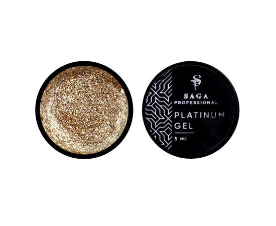 Зображення  Гель для дизайну Saga Platinum Paint №02 золотистий, 5 мл, Об'єм (мл, г): 5, Колір: 02