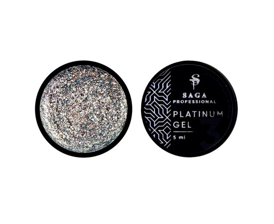 Зображення  Гель для дизайну Saga Platinum Paint №04 сріблястий, 5 мл, Об'єм (мл, г): 5, Колір: 04