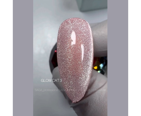 Изображение 2 Гель-лак Saga Glow Cat №03 брют роуз, 9 мл, Объем (мл, г): 9, Цвет: 03