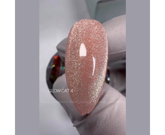 Изображение 2 Гель-лак Saga Glow Cat №04 розово-карамельный, 9 мл, Объем (мл, г): 9, Цвет: 04