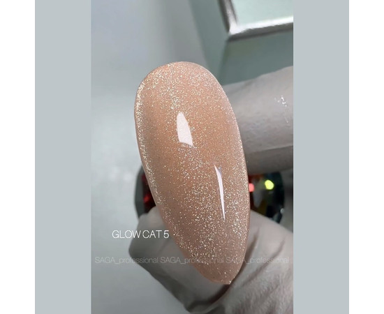 Зображення 2 Гель-лак Saga Glow Cat №05 персиково-бежевий, 9 мл, Об'єм (мл, г): 9, Колір: 05