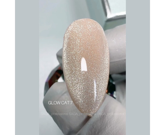 Зображення 2 Гель-лак Saga Glow Cat №07 карамельний латте, 9 мл, Об'єм (мл, г): 9, Колір: 07