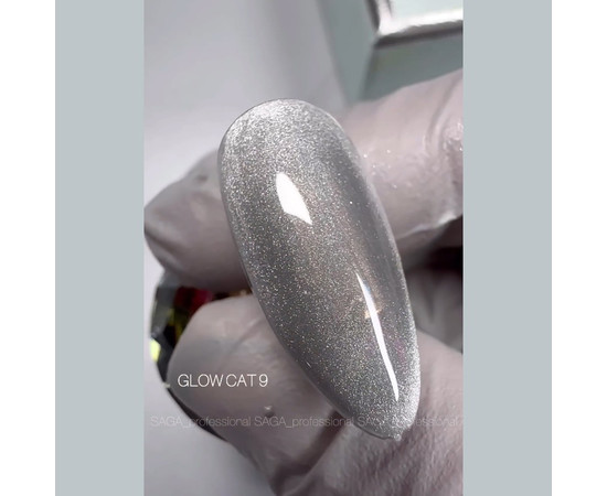 Зображення 2 Гель-лак Saga Glow Cat №09 сірий, 9 мл, Об'єм (мл, г): 9, Колір: 09