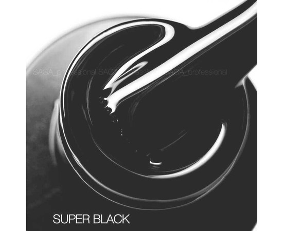 Зображення 2 Гель-лак Saga Super Black чорний, 9 мл, Об'єм (мл, г): 9, Колір: Black
