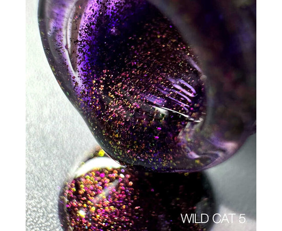Изображение 2 Гель-лак Saga Wild Cat №05 сливово-фиолетовый с золотом, 9 мл, Объем (мл, г): 9, Цвет: 05