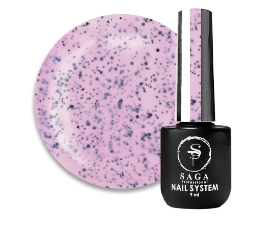 Зображення  Гель-лак Saga Black Snow №04 бузковий з чорними точками, 9 мл, Об'єм (мл, г): 9, Колір: 04
