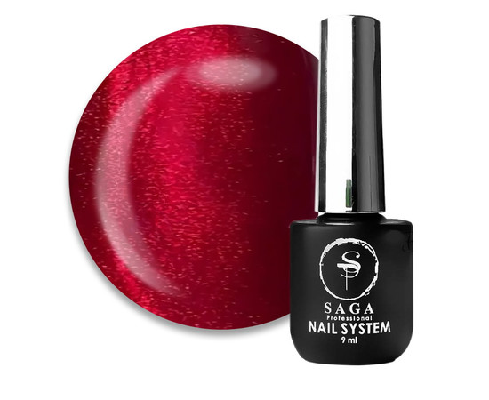Изображение  Гель-лак Saga Glow Cat №02 яркий гранатовый, 9 мл, Объем (мл, г): 9, Цвет: 02
