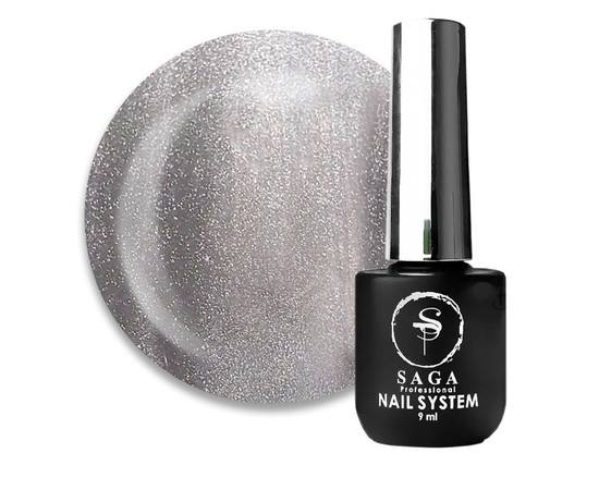Зображення  Гель-лак Saga Glow Cat №09 сірий, 9 мл, Об'єм (мл, г): 9, Колір: 09
