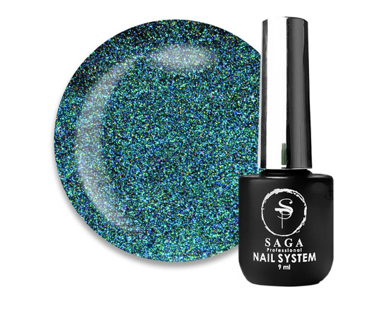 Зображення  Гель-лак Saga Wild Cat №01 бірюзовий смарагд, 9 мл, Об'єм (мл, г): 9, Колір: 01