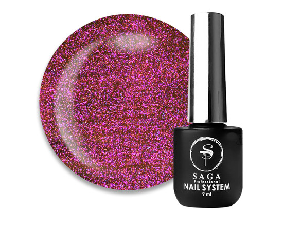 Изображение  Гель-лак Saga Wild Cat №03 малиново-розовый с золотом, 9 мл, Объем (мл, г): 9, Цвет: 03