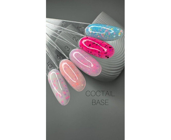 Изображение 2 База для гель-лака Saga Coctail Base №02 ярко-розовый с хлопьями, 13 мл, Объем (мл, г): 13, Цвет: 02