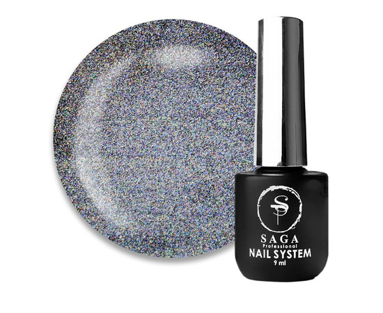 Изображение  Топ для гель-лака без липкого слоя Saga Top Crush №03 голографический эффект, 9 мл, Объем (мл, г): 9, Цвет: 03