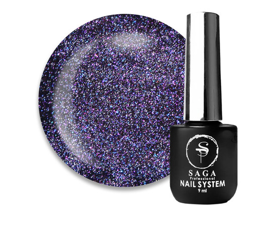 Изображение  Топ для гель-лака без липкого слоя Saga Top Crush №01 голограммный светоотражающий, 9 мл, Объем (мл, г): 9, Цвет: 01