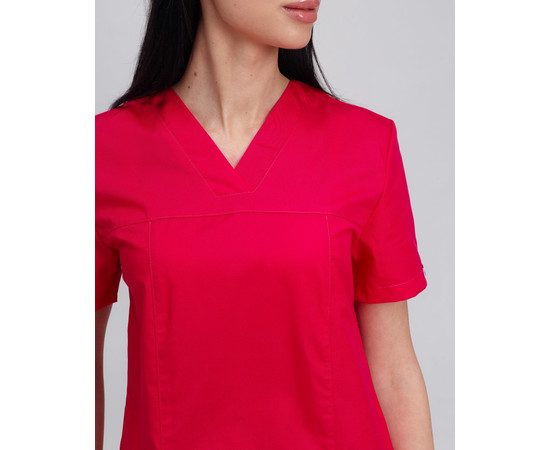 Изображение 2 Медицинская рубашка женская Топаз малиновая р. 44, "БЕЛЫЙ ХАЛАТ" 164-331-705, Размер: 44, Цвет: малиновый