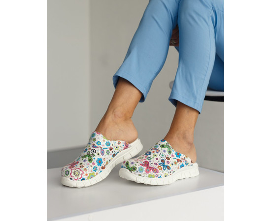 Изображение 2 Обувь медицинская сабо Бабочки с подошвой Lite р. 38, "БЕЛЫЙ ХАЛАТ" 149-324-634, Размер: 38, Цвет: бабочки