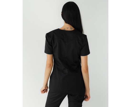 Зображення 2 Медична сорочка жіноча Топаз чорна р. 42, "БІЛИЙ ХАЛАТ" 164-321-705, Розмір: 42, Цвет: чорний