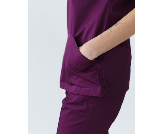 Изображение 4 Медицинская рубашка женская Топаз фиолетовая р. 44, "БЕЛЫЙ ХАЛАТ" 164-335-705, Размер: 44, Цвет: фиолетовый