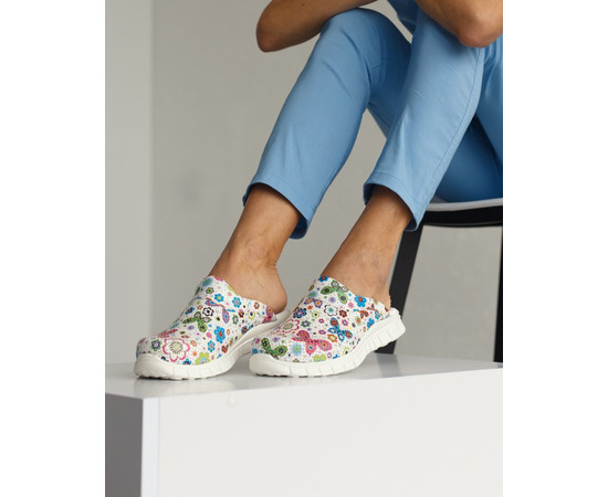 Зображення 4 Взуття медичне сабо Метелики з підошвою Lite р. 39, "БІЛИЙ ХАЛАТ" 149-324-634, Розмір: 39, Цвет: метелики
