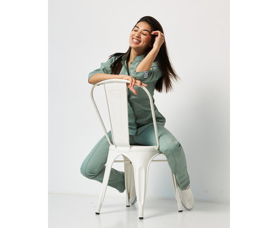 Зображення 5 Медична сорочка жіноча Сакура оливкова р. 48, "БІЛИЙ ХАЛАТ" 184-327-678, Розмір: 48, Цвет: оливковий