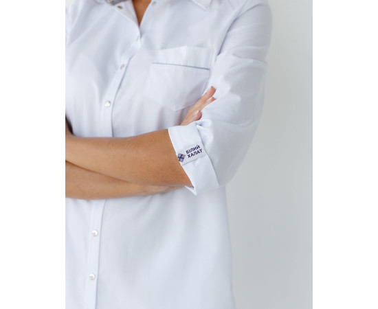 Зображення 5 Медичний халат жіночий Манхеттен білий-сірий р. 44, "БІЛИЙ ХАЛАТ" 157-366-679, Розмір: 44, Цвет: білий Сірий