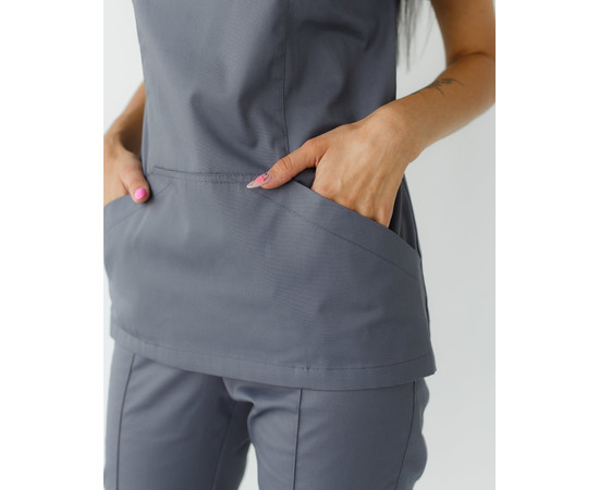 Зображення 5 Медична сорочка жіноча Топаз темно-сіра р. 44, "БІЛИЙ ХАЛАТ" 164-408-705, Розмір: 44, Цвет: темно-сірий
