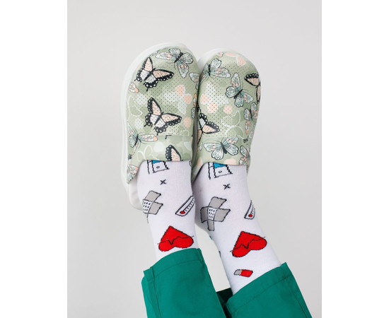Зображення 2 Взуття медичне сабо Butterfly green з підошвою AirMax р. 38, "БІЛИЙ ХАЛАТ" 352-350-899, Розмір: 38, Цвет: butterfly green