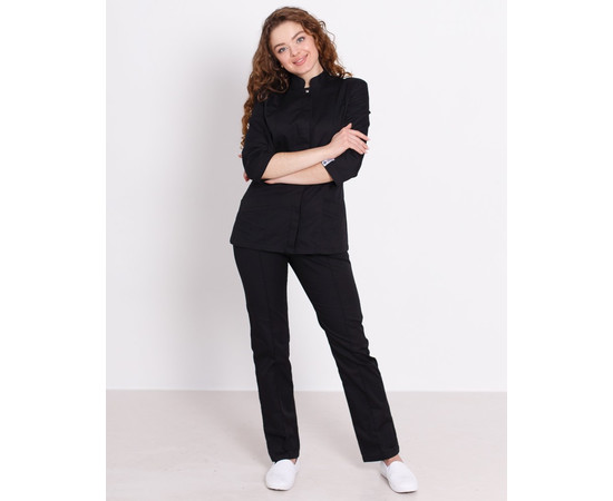 Зображення 8 Медичний костюм жіночий Сакура чорний р. 50, "БІЛИЙ ХАЛАТ" 124-321-678, Розмір: 50, Цвет: чорний