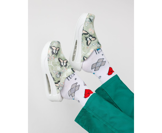 Зображення 3 Взуття медичне сабо Butterfly green з підошвою AirMax р. 38, "БІЛИЙ ХАЛАТ" 352-350-899, Розмір: 38, Цвет: butterfly green
