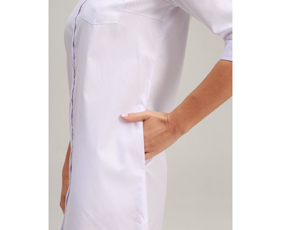 Изображение 5 Медицинский халат женский Манхэттен белый с пепельно-розовым р. 44, "БЕЛЫЙ ХАЛАТ" 157-481-679, Размер: 44, Цвет: пепельно-розовый