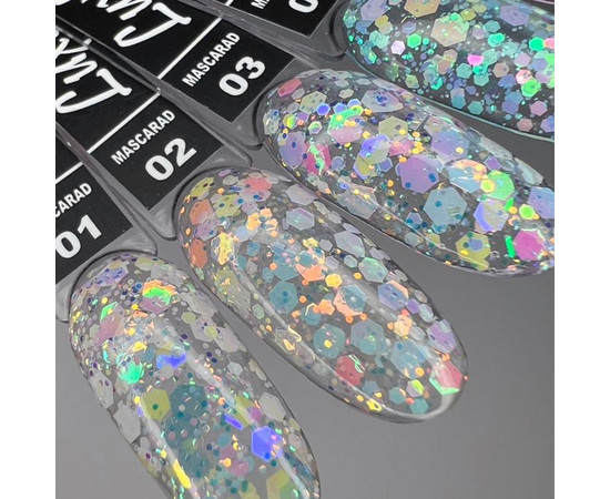 Изображение 2 Глиттерный гель LUXTON Mascarad №01, 5 мл, Объем (мл, г): 5, Цвет: 01