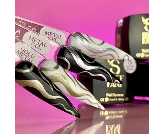 Зображення 2 Гель-фарба Steffani Metal Gel Gold, 5 мл, Об'єм (мл, г): 5, Колір: Gold